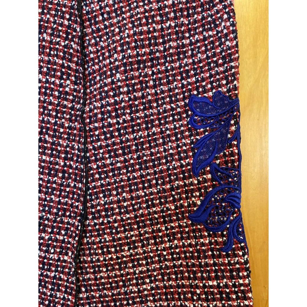 Marc Jacobs Runway Wool Floral Applique A-Line Wool Skirt 2 Red - Picture 15 of 16